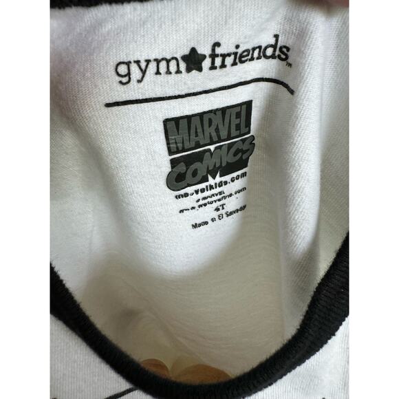 Gymboree Boys Tee Sz 4T Gym Friends Amazing Spider-Man Black‎ White Ringer Shirt - Picture 10 of 10